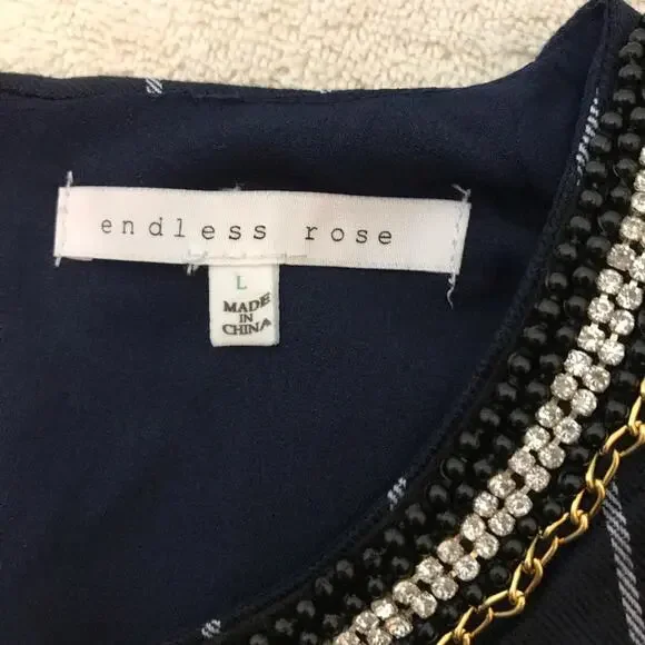 Endless Rose Crop Top, Navy Blue w/White Stripe - Picture 5 of 7